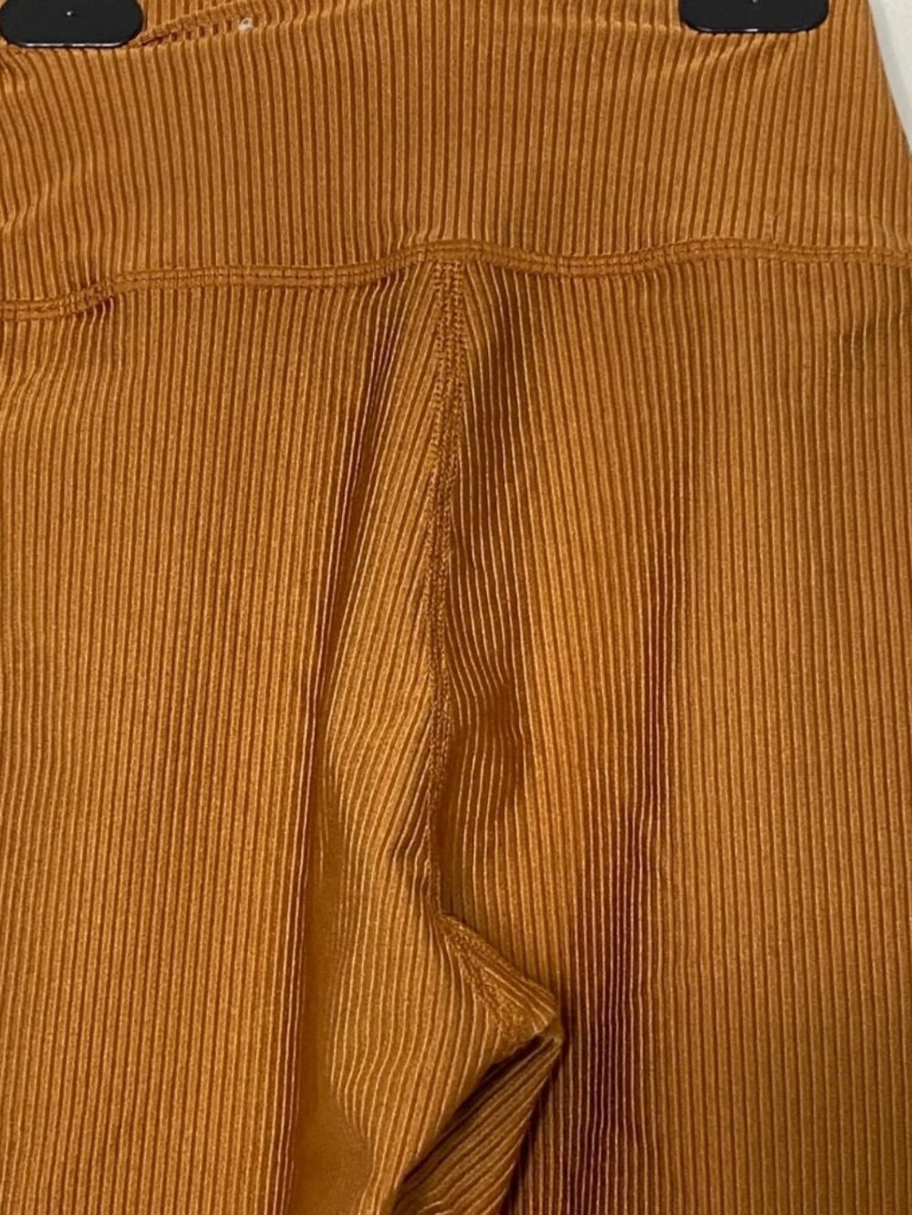Offline by Aerie Pleated Leggings Size X-Small Ribbed High Rise Shiny Orange - Picture 6 of 9